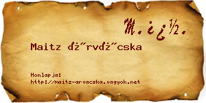 Maitz Árvácska névjegykártya